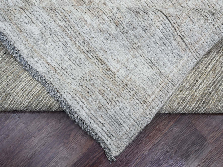 9'0" x 12'0" New Hand Knotted Brown Wool Rectangle Oriental Rug - MOA10220145