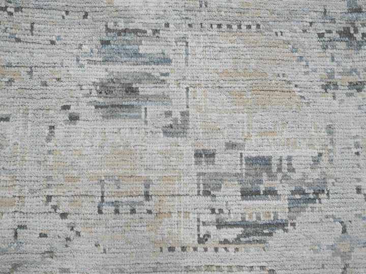 8'11" x 12'1" New Hand Knotted Grey Wool Rectangle Oriental Rug - MOA10220146