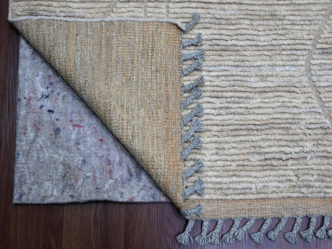 9'8" x 14'7" New Hand Knotted Grey Wool Rectangle Oriental Rug - MOA10220148