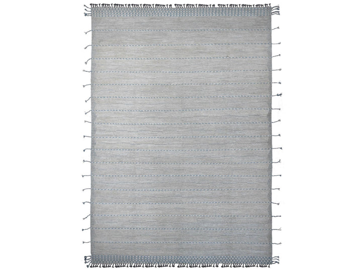 10'2" x 14'7" New Hand Knotted Grey Wool Rectangle Oriental Rug - MOA10220149
