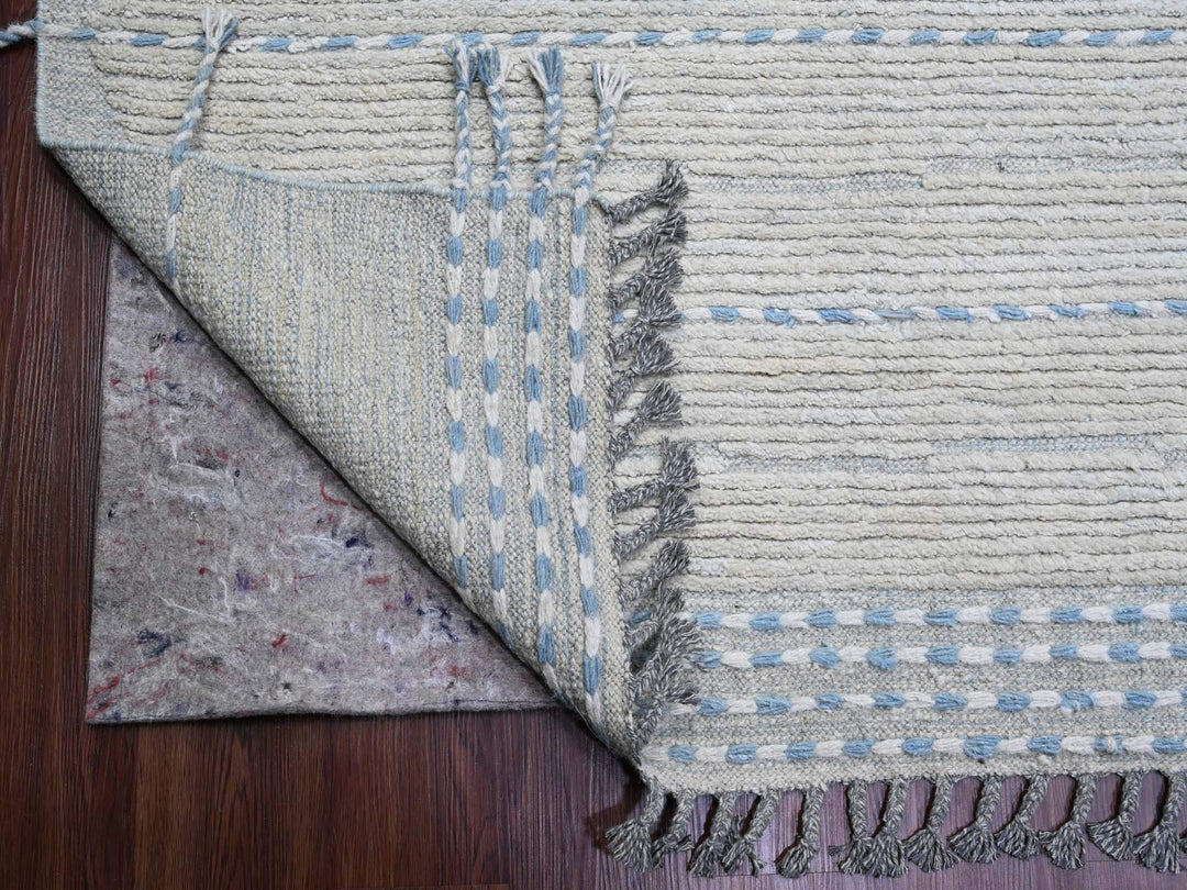 10'2" x 14'7" New Hand Knotted Grey Wool Rectangle Oriental Rug - MOA10220149