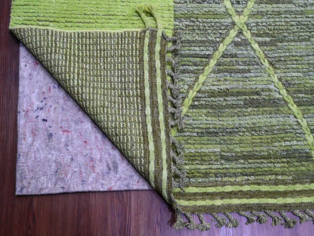 11'7" x 14'8" New Hand Knotted Green Wool Rectangle Oriental Rug - MOA10220150