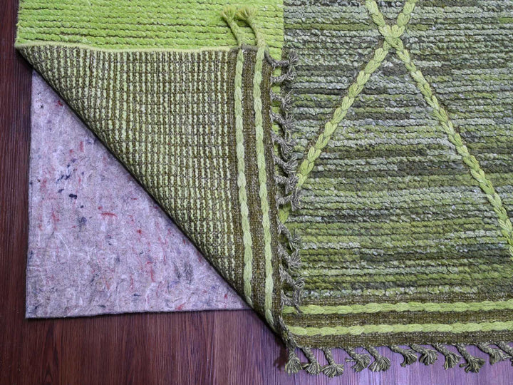 11'7" x 14'8" New Hand Knotted Green Wool Rectangle Oriental Rug - MOA10220150