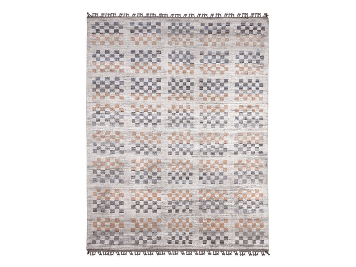 8'1" x 10'5" New Hand Knotted Ivory Wool Rectangle Oriental Rug - MOA10220151