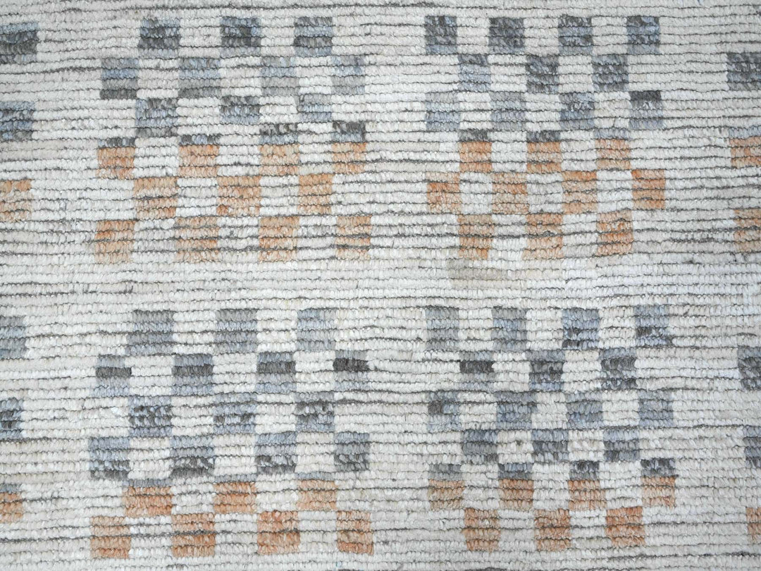 8'1" x 10'5" New Hand Knotted Ivory Wool Rectangle Oriental Rug - MOA10220151