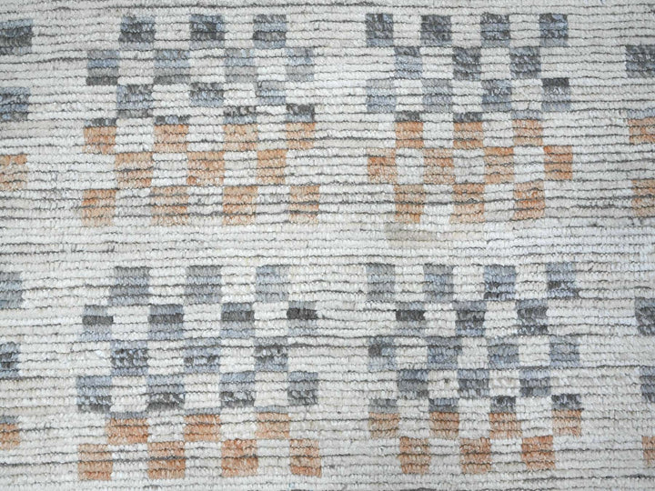 8'1" x 10'5" New Hand Knotted Ivory Wool Rectangle Oriental Rug - MOA10220151