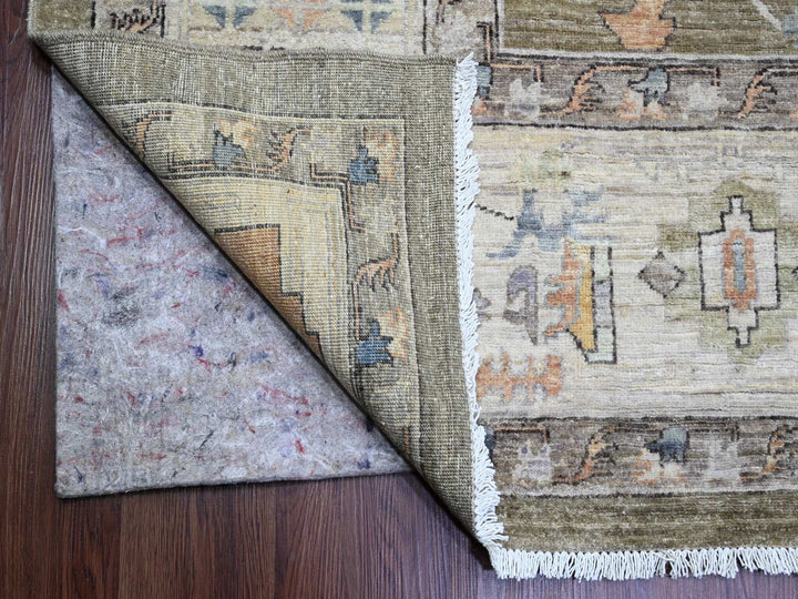 9'11" x 13'8" New Hand Knotted Brown Wool Rectangle Oriental Rug - MOA10220154