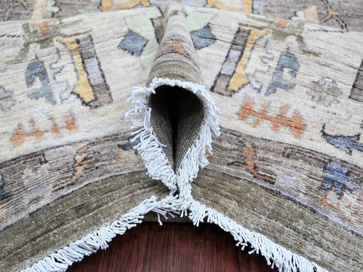 9'11" x 13'8" New Hand Knotted Brown Wool Rectangle Oriental Rug - MOA10220154