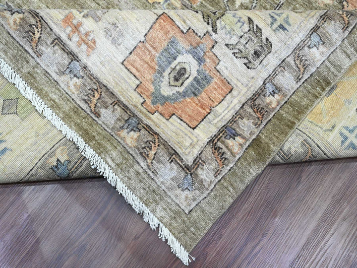 9'11" x 13'8" New Hand Knotted Brown Wool Rectangle Oriental Rug - MOA10220154