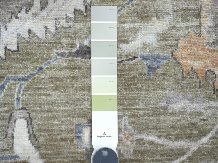 9'11" x 13'8" New Hand Knotted Brown Wool Rectangle Oriental Rug - MOA10220154