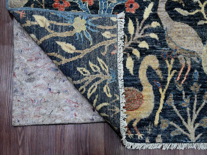 8'0" x 9'11" New Hand Knotted Blue Wool Rectangle Oriental Rug - MOA10220158