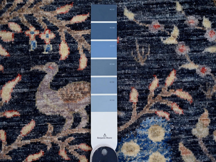 8'0" x 9'11" New Hand Knotted Blue Wool Rectangle Oriental Rug - MOA10220158