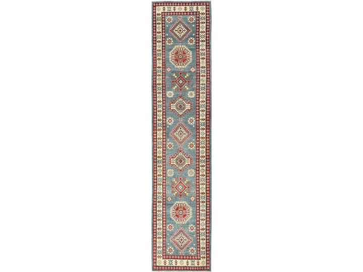 2'10" x 13'8" New Hand Knotted Grey Wool Runner Oriental Rug - MOA1022015
