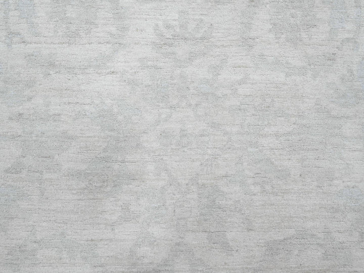 9'11" x 13'0" New Hand Knotted Ivory Wool Rectangle Oriental Rug - MOA10220161