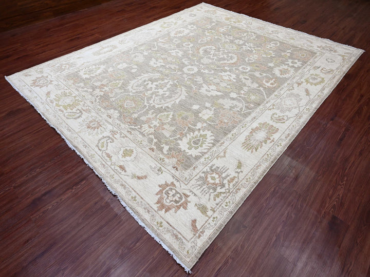 9'1" x 11'4" New Hand Knotted Brown Wool Rectangle Oriental Rug - MOA10220164