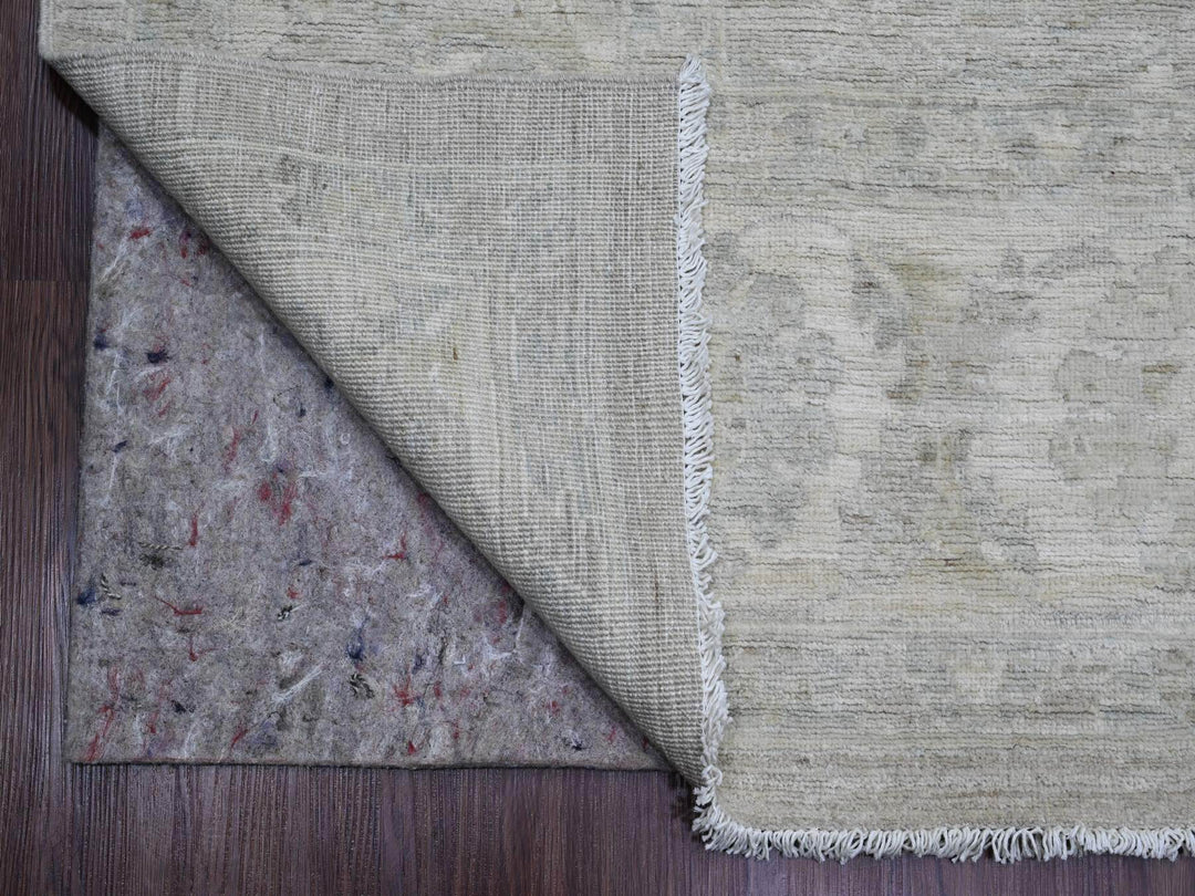 8'11" x 11'11" New Hand Knotted Grey Wool Rectangle Oriental Rug - MOA10220166