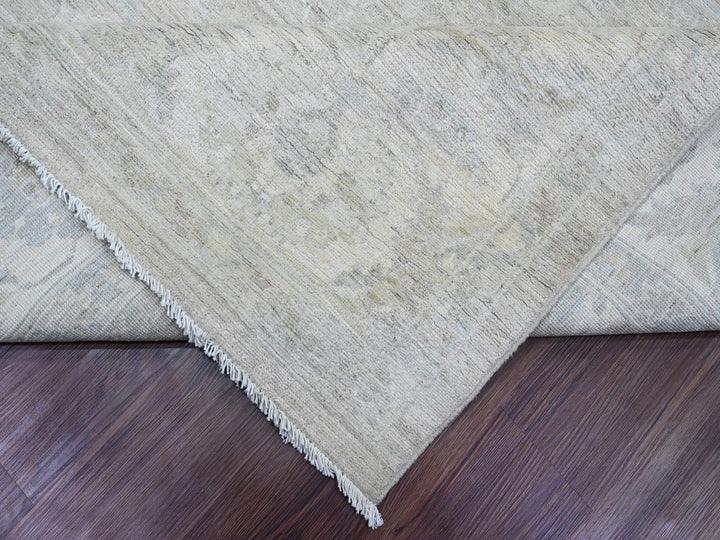 8'11" x 11'11" New Hand Knotted Grey Wool Rectangle Oriental Rug - MOA10220166