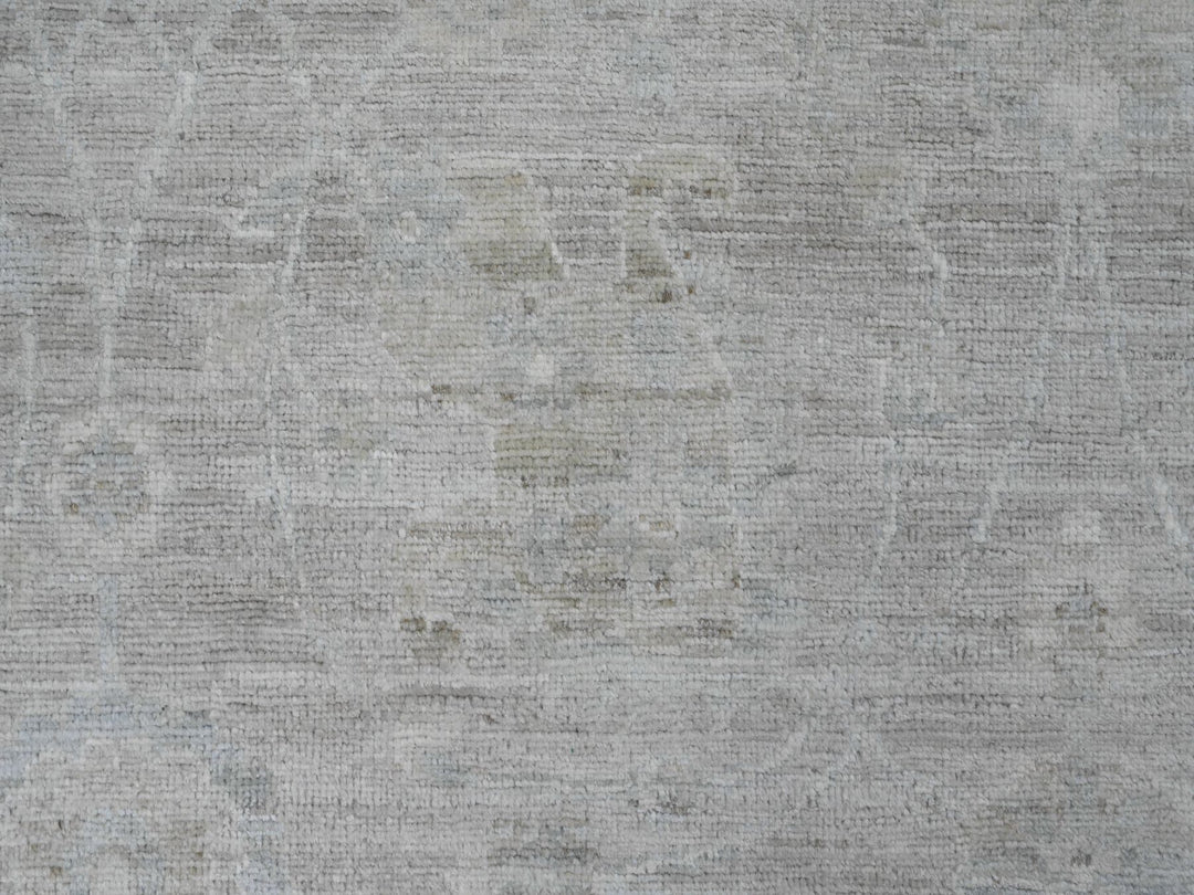 8'11" x 11'11" New Hand Knotted Grey Wool Rectangle Oriental Rug - MOA10220166