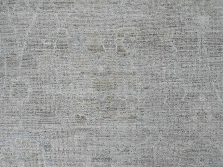 8'11" x 11'11" New Hand Knotted Grey Wool Rectangle Oriental Rug - MOA10220166