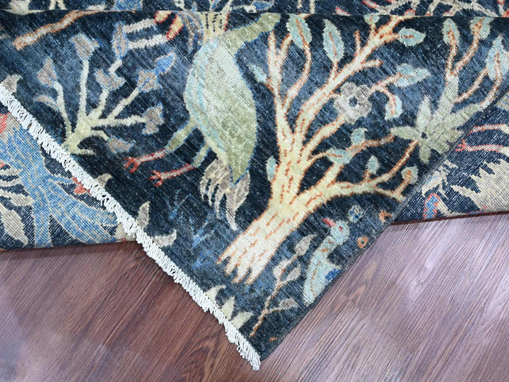 10'0" x 10'1" New Hand Knotted Blue Wool Square Oriental Rug - MOA10220168