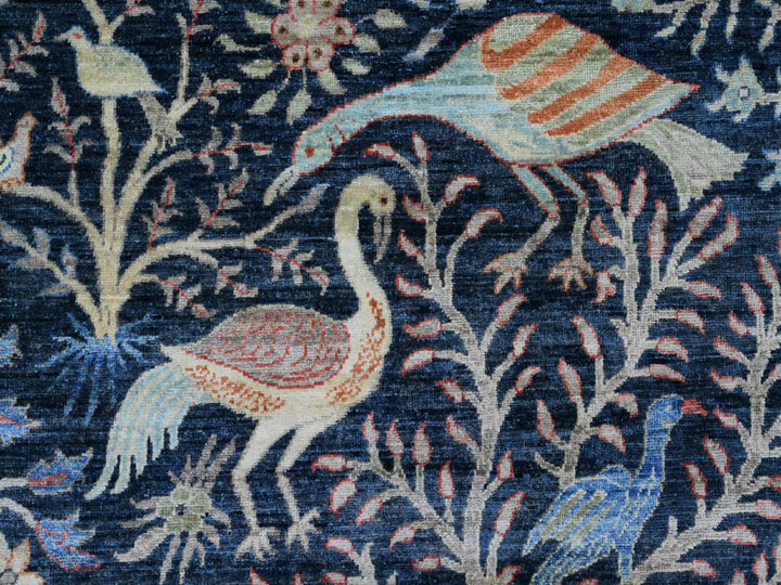 10'0" x 10'1" New Hand Knotted Blue Wool Square Oriental Rug - MOA10220168