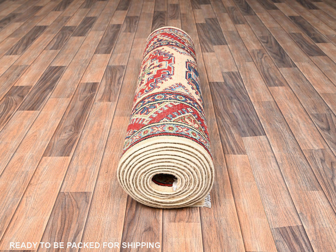 3'0" x 15'5" New Hand Knotted Ivory Wool Runner Oriental Rug - MOA1022016