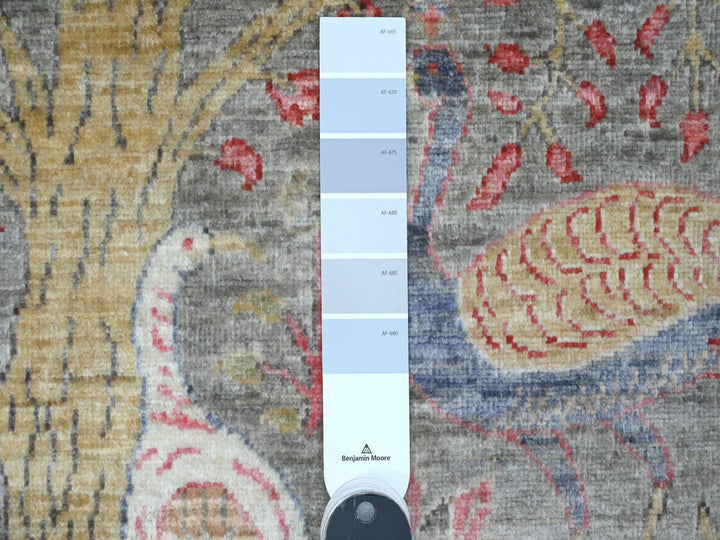 5'9" x 5'9" New Hand Knotted Grey Wool Round Oriental Rug - MOA10220175