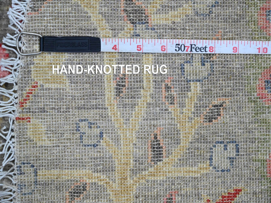 5'9" x 5'9" New Hand Knotted Grey Wool Round Oriental Rug - MOA10220175