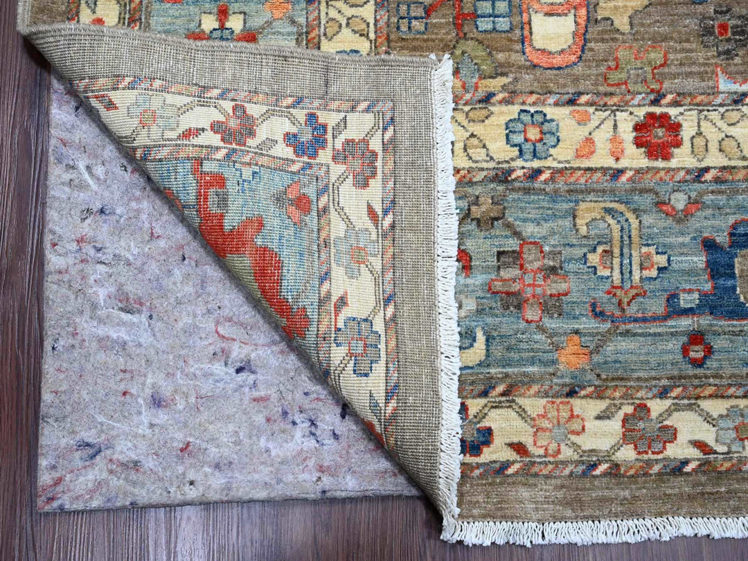 9'10" x 13'7" New Hand Knotted Brown Wool Rectangle Oriental Rug - MOA10220176