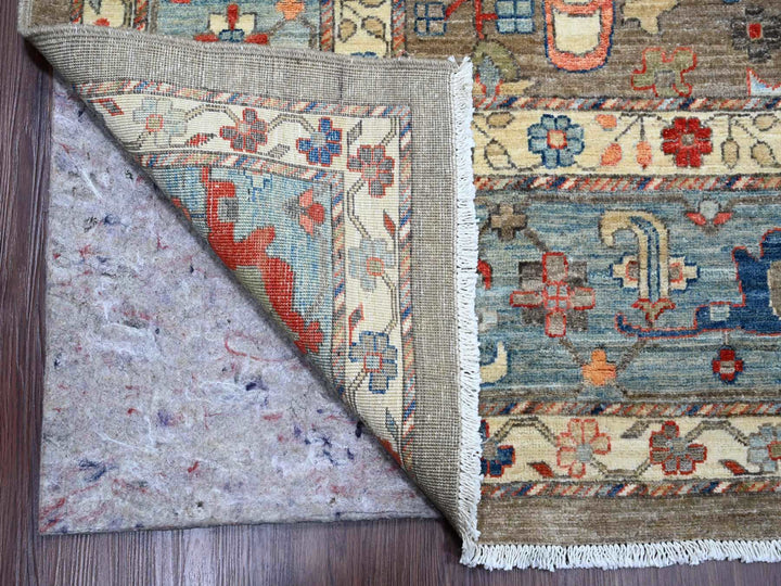 9'10" x 13'7" New Hand Knotted Brown Wool Rectangle Oriental Rug - MOA10220176