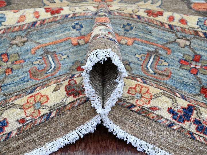 9'10" x 13'7" New Hand Knotted Brown Wool Rectangle Oriental Rug - MOA10220176