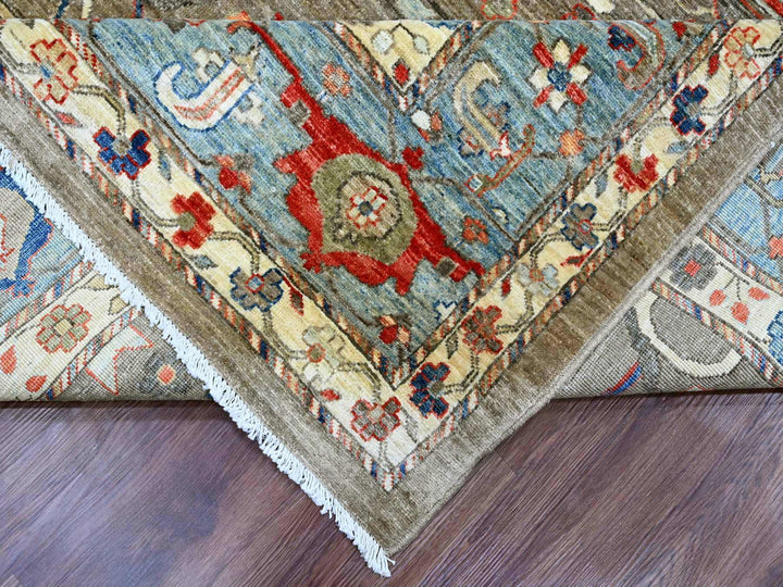 9'10" x 13'7" New Hand Knotted Brown Wool Rectangle Oriental Rug - MOA10220176