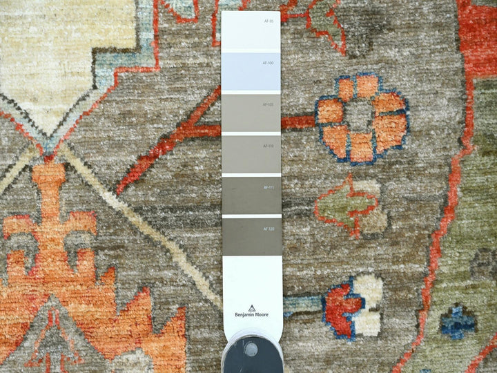 9'10" x 13'7" New Hand Knotted Brown Wool Rectangle Oriental Rug - MOA10220176