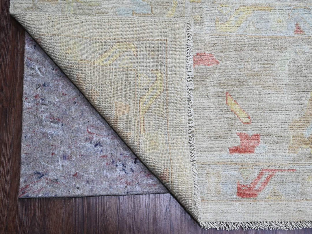 11'11" x 17'4" New Hand Knotted Ivory Wool Rectangle Oriental Rug - MOA10220181