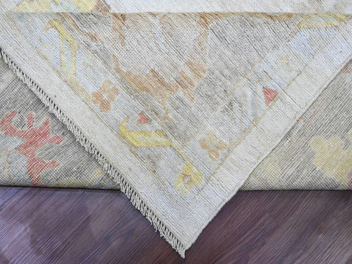 11'11" x 17'4" New Hand Knotted Ivory Wool Rectangle Oriental Rug - MOA10220181