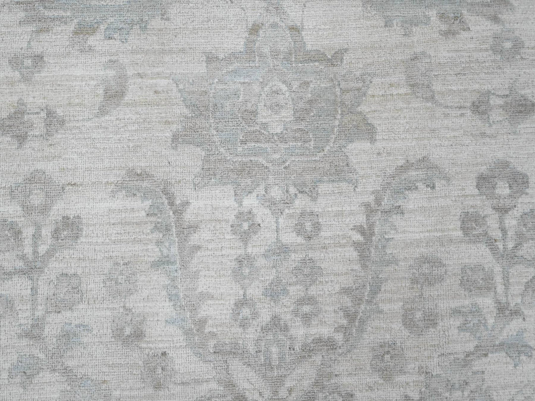9'11" x 13'8" New Hand Knotted Ivory Wool Rectangle Oriental Rug - MOA10220185
