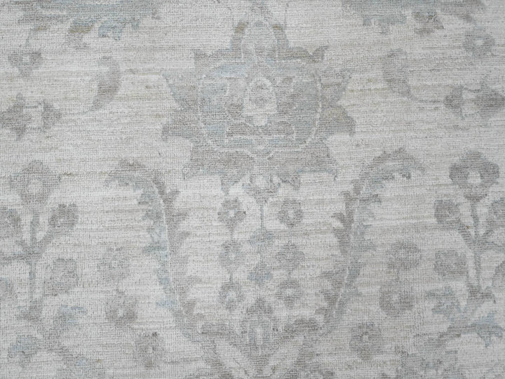 9'11" x 13'8" New Hand Knotted Ivory Wool Rectangle Oriental Rug - MOA10220185