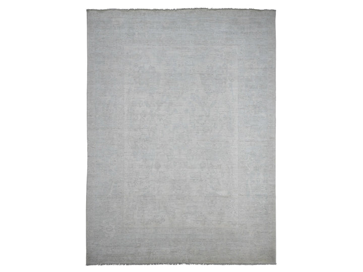 9'10" x 13'3" New Hand Knotted Ivory Wool Rectangle Oriental Rug - MOA10220191