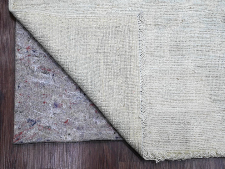 9'10" x 13'3" New Hand Knotted Ivory Wool Rectangle Oriental Rug - MOA10220191