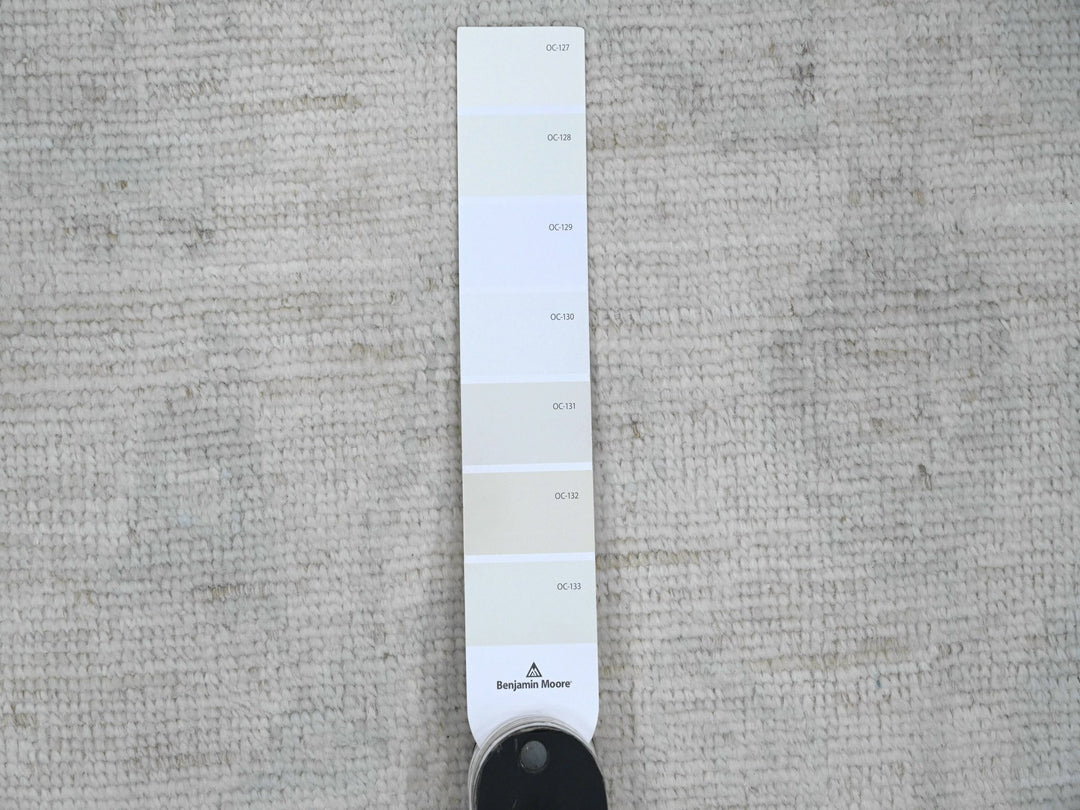 9'10" x 13'3" New Hand Knotted Ivory Wool Rectangle Oriental Rug - MOA10220191