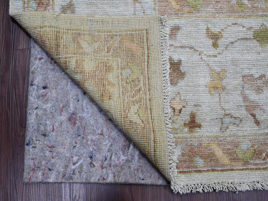 9'2" x 11'11" New Hand Knotted Ivory Wool Rectangle Oriental Rug - MOA10220193