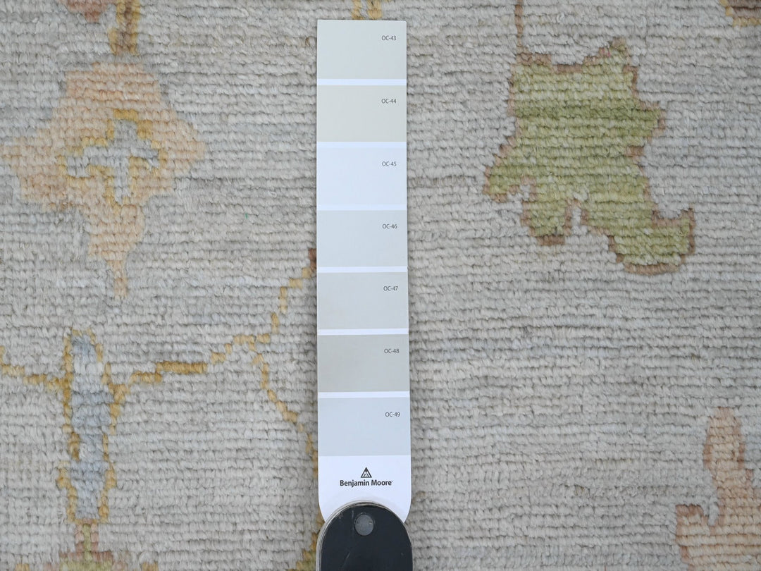 9'2" x 11'11" New Hand Knotted Ivory Wool Rectangle Oriental Rug - MOA10220193