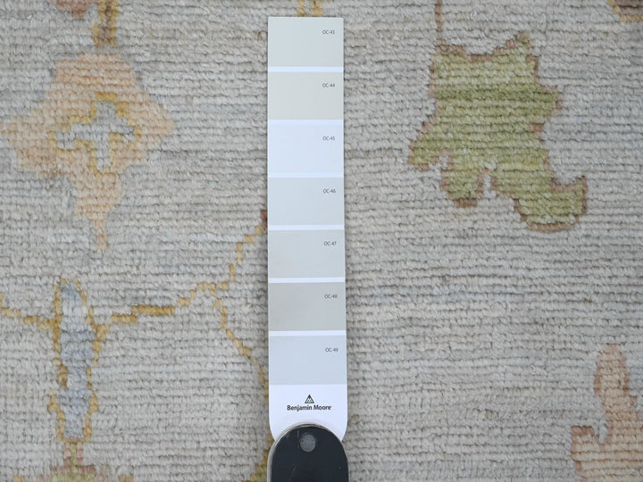 9'2" x 11'11" New Hand Knotted Ivory Wool Rectangle Oriental Rug - MOA10220193