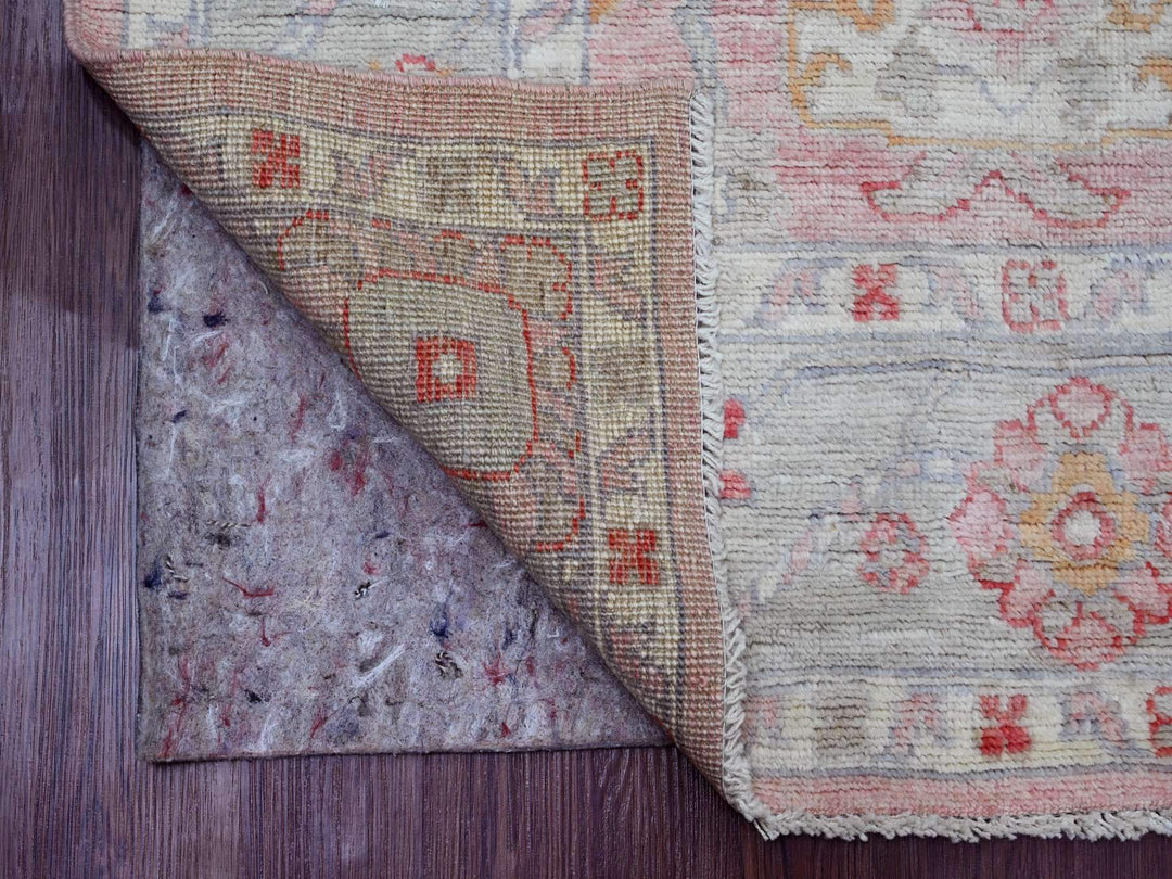 6'0" x 9'1" New Hand Knotted Pink Wool Rectangle Oriental Rug - MOA10220195