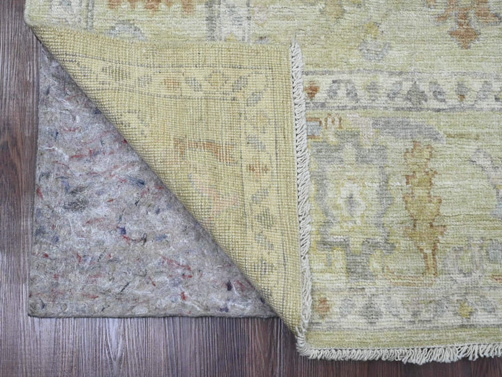 5'11" x 6'2" New Hand Knotted Green Wool Square Oriental Rug - MOA10220198