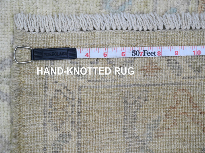 5'11" x 6'2" New Hand Knotted Green Wool Square Oriental Rug - MOA10220198