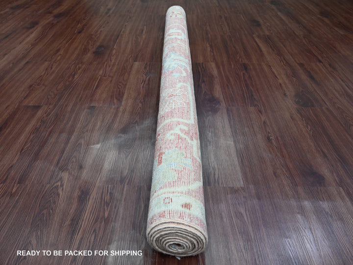 5'9" x 8'9" New Hand Knotted Pink Wool Rectangle Oriental Rug - MOA10220199
