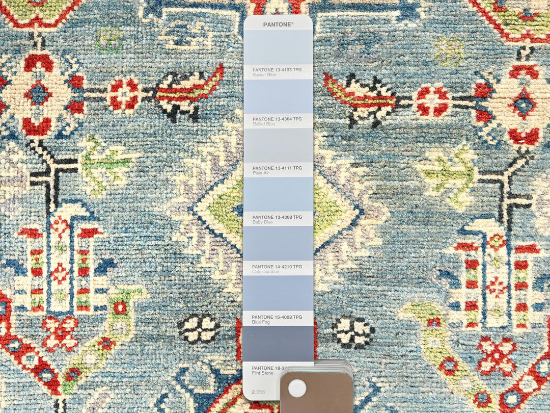 2'9" x 12'9" New Hand Knotted Blue Wool Runner Oriental Rug - MOA1022019