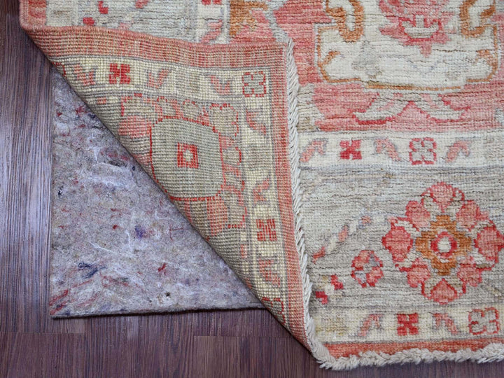 6'2" x 9'1" New Hand Knotted Pink Wool Rectangle Oriental Rug - MOA10220201