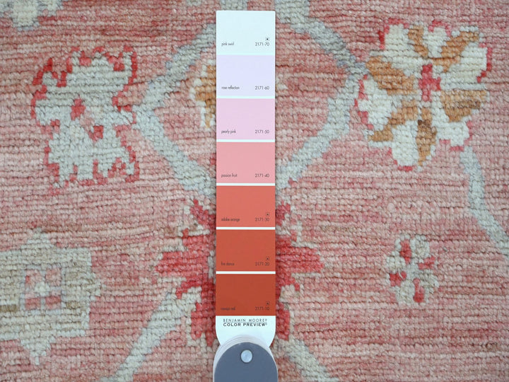 6'2" x 9'1" New Hand Knotted Pink Wool Rectangle Oriental Rug - MOA10220201